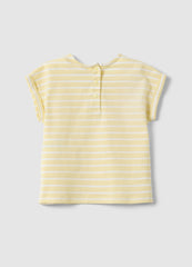 Ovs Girls' Multicolour Striped Pure Cotton T-Shirt With Hearts