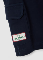 OVS Boys Blue 100% Cotton Regular-Fit Shorts With Elasticated Waistband