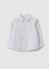 Ovs Children'S Regular Fit Striped Multicolour Linen-Cotton Blend Shirt