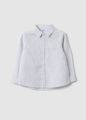 Ovs Children'S Regular Fit Striped Multicolour Linen-Cotton Blend Shirt