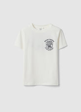 Ovs White Stretchy Cotton Oversized Fit Kids' T-Shirt With Logo