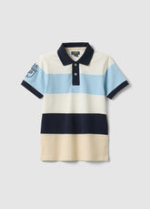 Ovs Multicoloured Stripe Stretch Cotton Polo For Boys Regular Fit