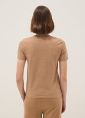 OVS Brown Pure Cotton Crew Neck T-Shirt Regular Fit