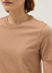 OVS Brown Pure Cotton Crew Neck T-Shirt Regular Fit