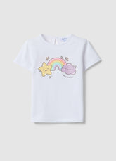 Ovs Regular Fit Pure Cotton White T-Shirt For Girls With Prints
