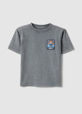 Ovs Children'S Grey Pure Cotton T-Shirt Regular Fit With Patch