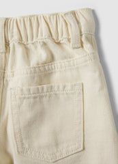 OVS Girls' White Pure Cotton Denim Shorts Regular Fit With Lace Trim