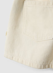 OVS Girls' White Pure Cotton Denim Shorts Regular Fit With Lace Trim