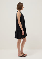 OVS Sleeveless Pure Viscose Black Dress, Regular Fit