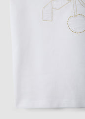 OVS White Stretch Cotton Girl'S T-Shirt Regular Fit