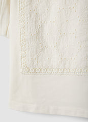 OVS White Stretch Cotton Girls' T-Shirt With Cut-Out Design