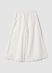 OVS White Cotton Culottes With Embroidery For Girls