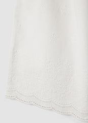 OVS White Cotton Culottes With Embroidery For Girls