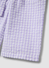 OVS Girls' Wide Leg Multicoloured Check Pure Cotton Trousers