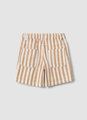 OVS Multicolour Striped Cotton And Linen Blend Shorts For Toddlers With Regular Fit