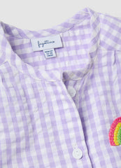 OVS Multicoloured Check Pure Cotton Blouse For Girls Regular Fit