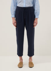 OVS Blue Jogger Trousers In Pure Viscose With Regular Fit