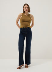 OVS Yellow Glitter Top Regular Fit With Thin Straps