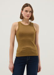 OVS Yellow Glitter Top Regular Fit With Thin Straps