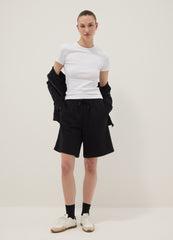 OVS White Fitted Short-Sleeve Stretch Cotton T-Shirt