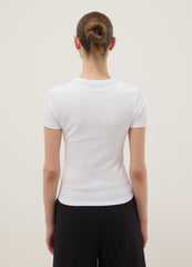 OVS White Fitted Short-Sleeve Stretch Cotton T-Shirt