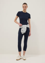 OVS Blue Fitted Short-Sleeve Stretch-Cotton T-Shirt