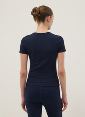 OVS Blue Fitted Short-Sleeve Stretch-Cotton T-Shirt