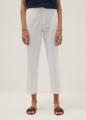 OVS White Pure Cotton Chino Trousers, Regular Fit