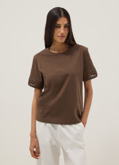 OVS Brown Pure Cotton Short-Sleeve T-Shirt
