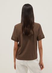 OVS Brown Pure Cotton Short-Sleeve T-Shirt