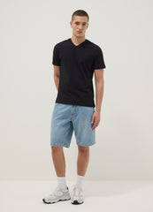 OVS Blue Denim Bermuda Shorts In Cotton Blend, Regular Fit