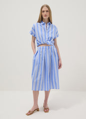 OVS Blue Striped Pure Cotton Shirt