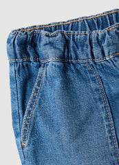 OVS Children'S Regular Fit Blue Denim Cotton Blend Shorts