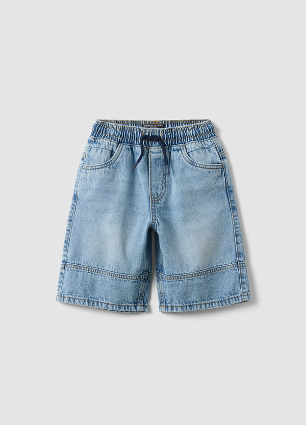 OVS Boys’ Blue Denim Shorts In Pure Cotton, Regular Fit