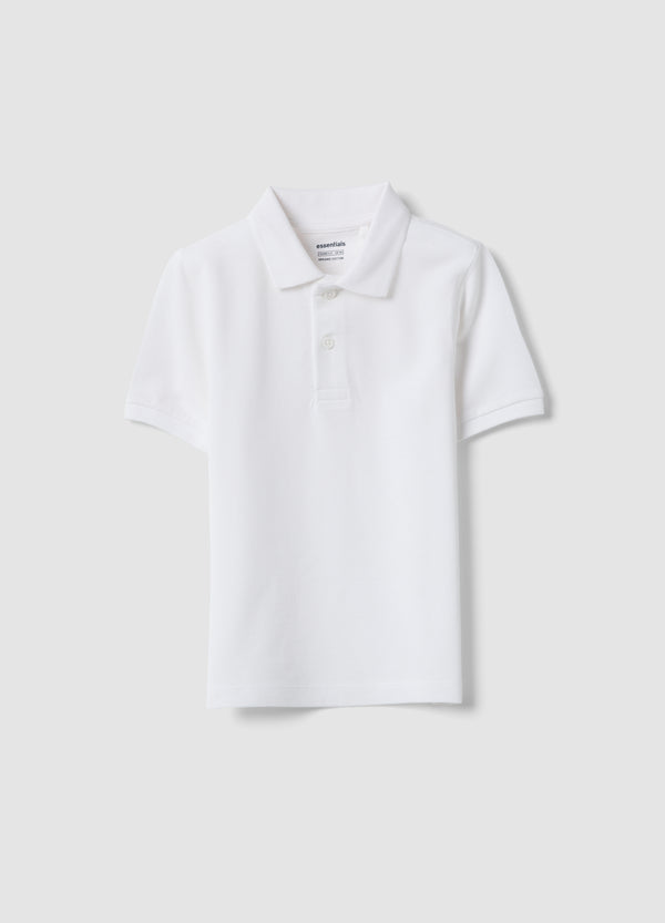 OVS Boys’ White Organic Cotton Polo Shirt, Regular Fit