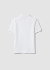OVS Boys’ White Organic Cotton Polo Shirt, Regular Fit