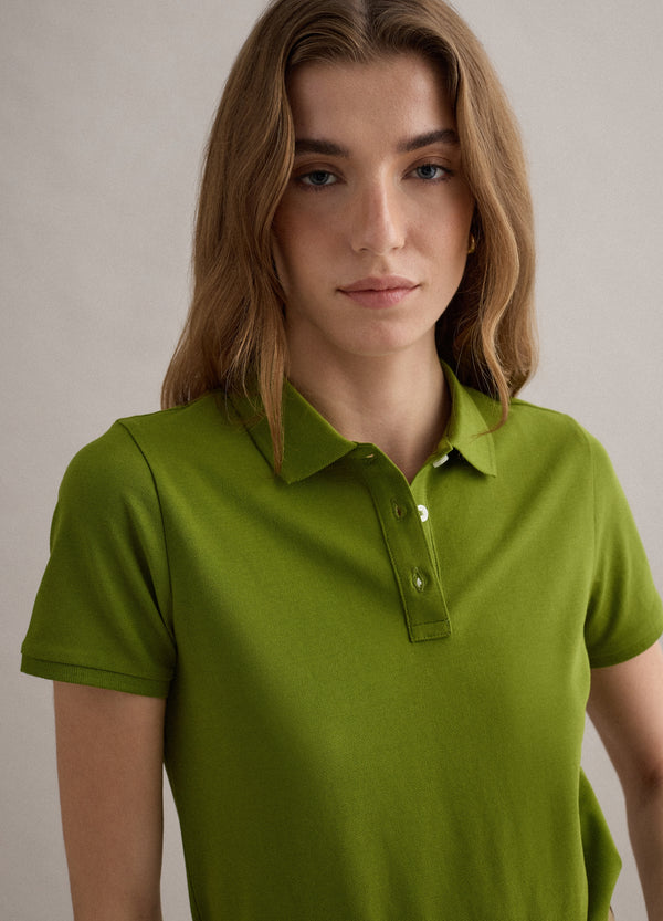 OVS Green Short-Sleeve Polo In Pure Cotton, Regular Fit