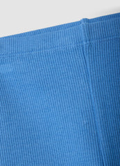 OVS Blue Ribbed Stretch-Cotton Shorts For Baby Girls, Regular Fit