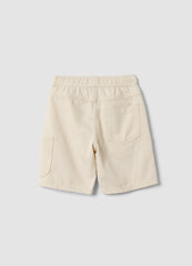 OVS Boys’ White Pure Cotton Cargo Shorts With Drawstring, Regular Fit