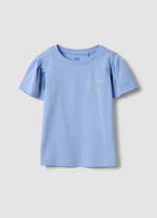 OVS Girls Light Blue Pure Cotton Regular-Fit T-Shirt With Star