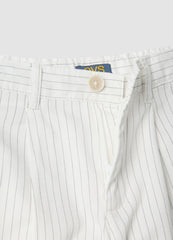 OVS Boys’ White Striped Pure Cotton Shorts, Regular Fit