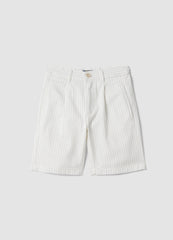 OVS Boys’ White Striped Pure Cotton Shorts, Regular Fit