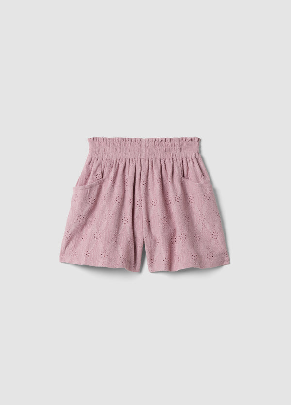 OVS Girls Pink Stretch Shorts With Elasticated Waist, Regular Fit