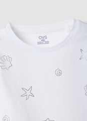 OVS White Short-Sleeved Pure Cotton T-Shirt
