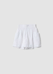OVS Girls White Stretch Shorts With Elasticated Waist, Regular Fit