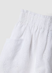 OVS Girls White Stretch Shorts With Elasticated Waist, Regular Fit