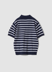 OVS Blue Striped Pure Cotton Polo Shirt