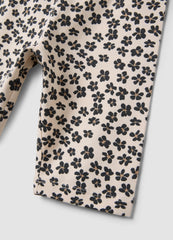 OVS Beige Organic Cotton Shorts With Floral Print