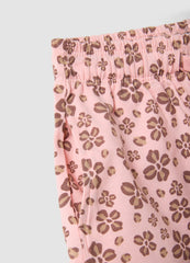 OVS Pink Pure Cotton Shorts With Floral Print