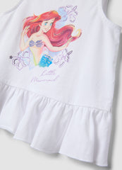 OVS White And Purple Stretch Cotton Set With Top And Shorts